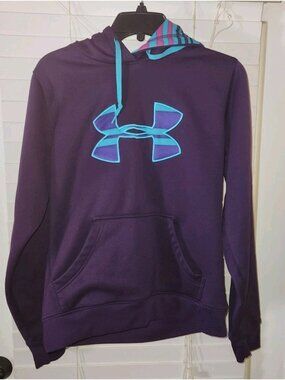 Under Armour  UA Storm Purple Hoodie Blue Logo Hooded Pullover WOMENS MEDIUM